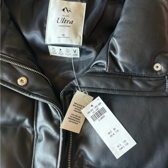 ❄️ Abercrombie & Fitch Vegan Leather Puffer Vest ❄️ 🔖NWT🔖 - Picture 2 of 4